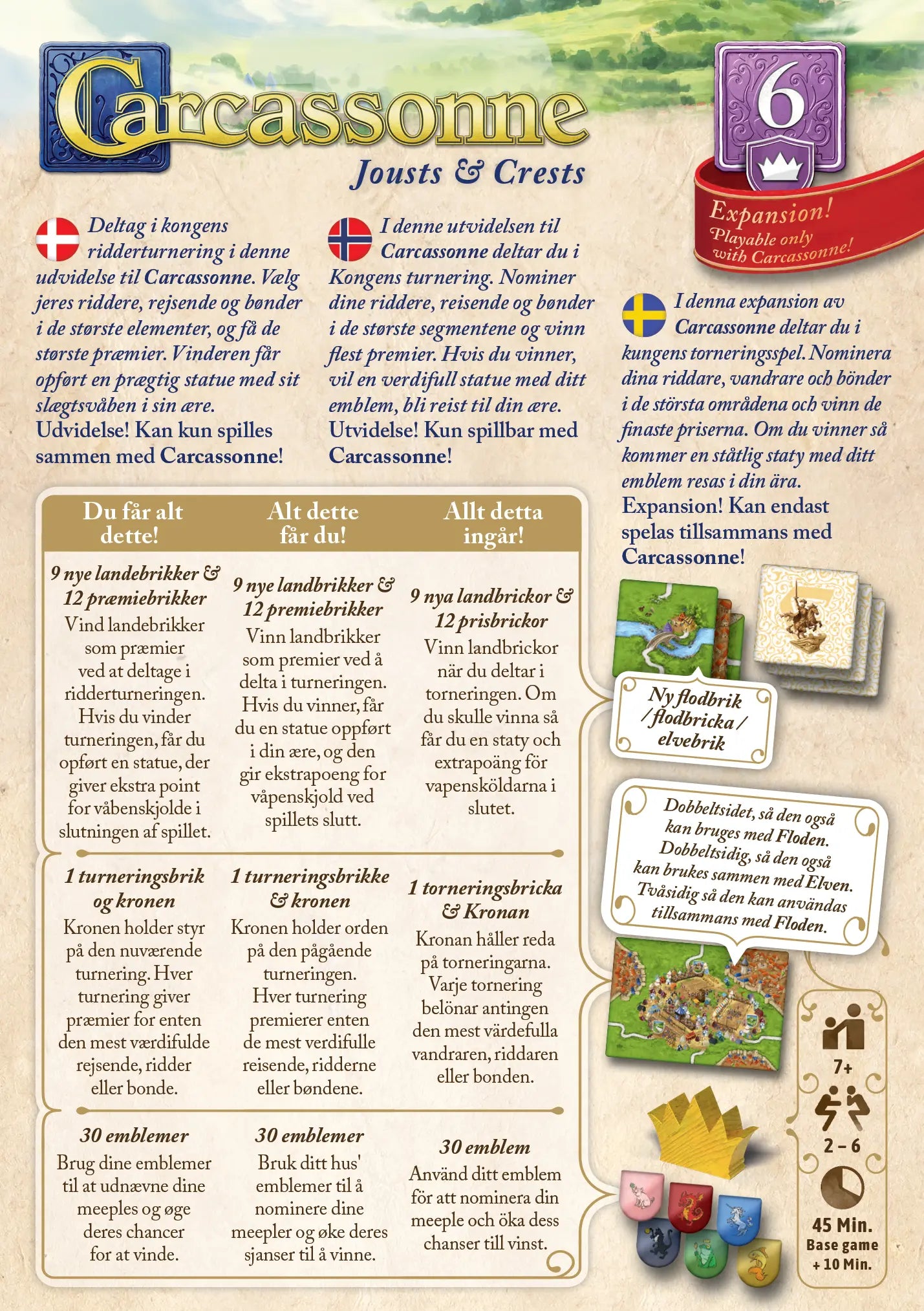 Carcassonne 3.0 - Expansion 6 Jousts & Crests (sv)