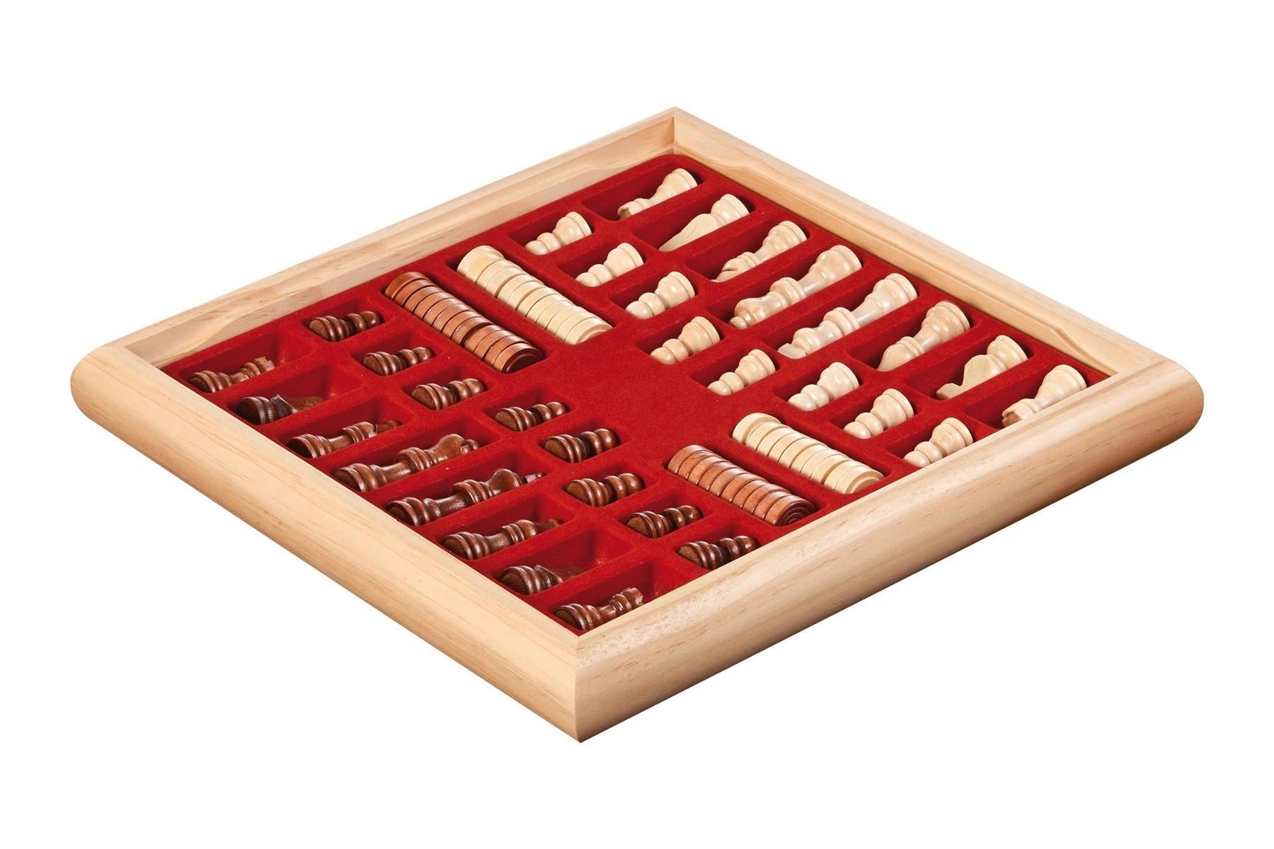 Chess checkers set, wooden box, field 35 mm (2803)