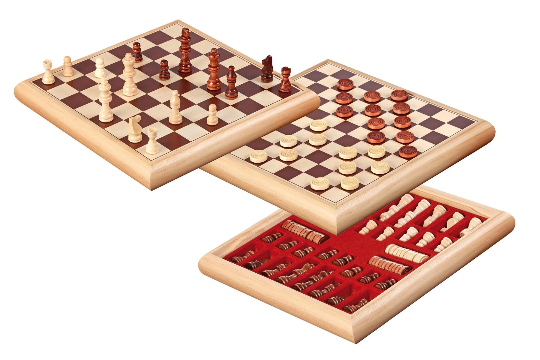 Chess checkers set, wooden box, field 35 mm (2803)