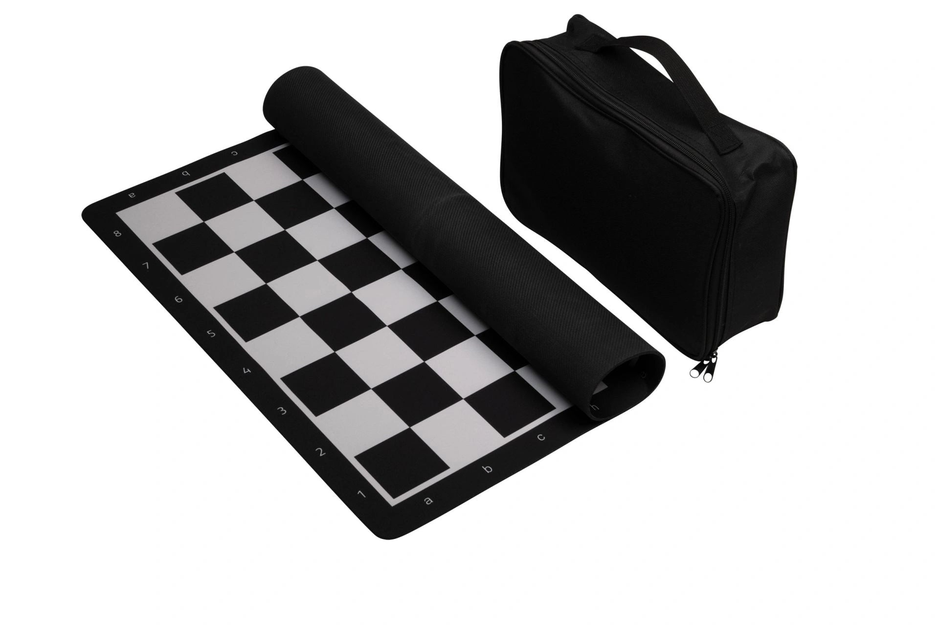 Chess set, rollable, field 55 mm, with plastic pieces and carrying bag (2502)