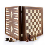 Classic 2-in-1 Chess & Backgammon Set in Walnut Case