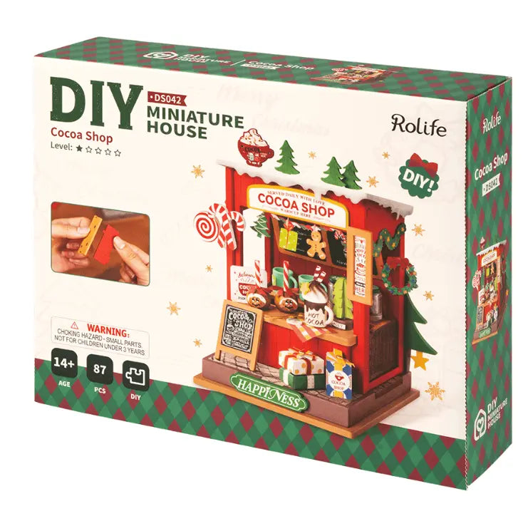 Cocoa Shop - DIY Miniature House, Bookshelf Decoration Kit - Rolife