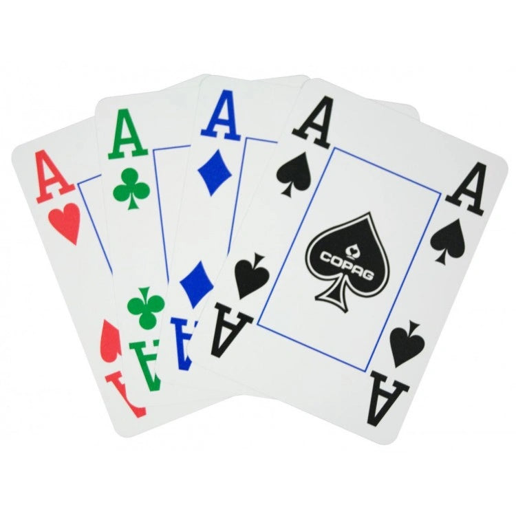 Copag 4 Colour poker cards 100% plastic (Blå)