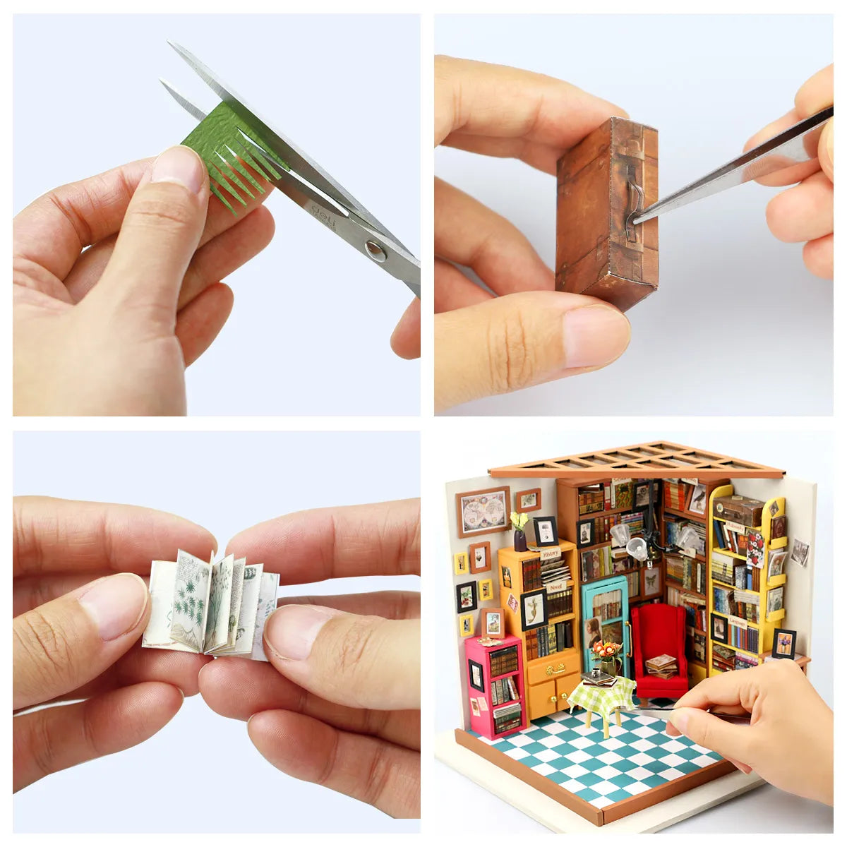 Sam's Study - DIY Miniature House, Bookshelf Decoration Kit - Rolife