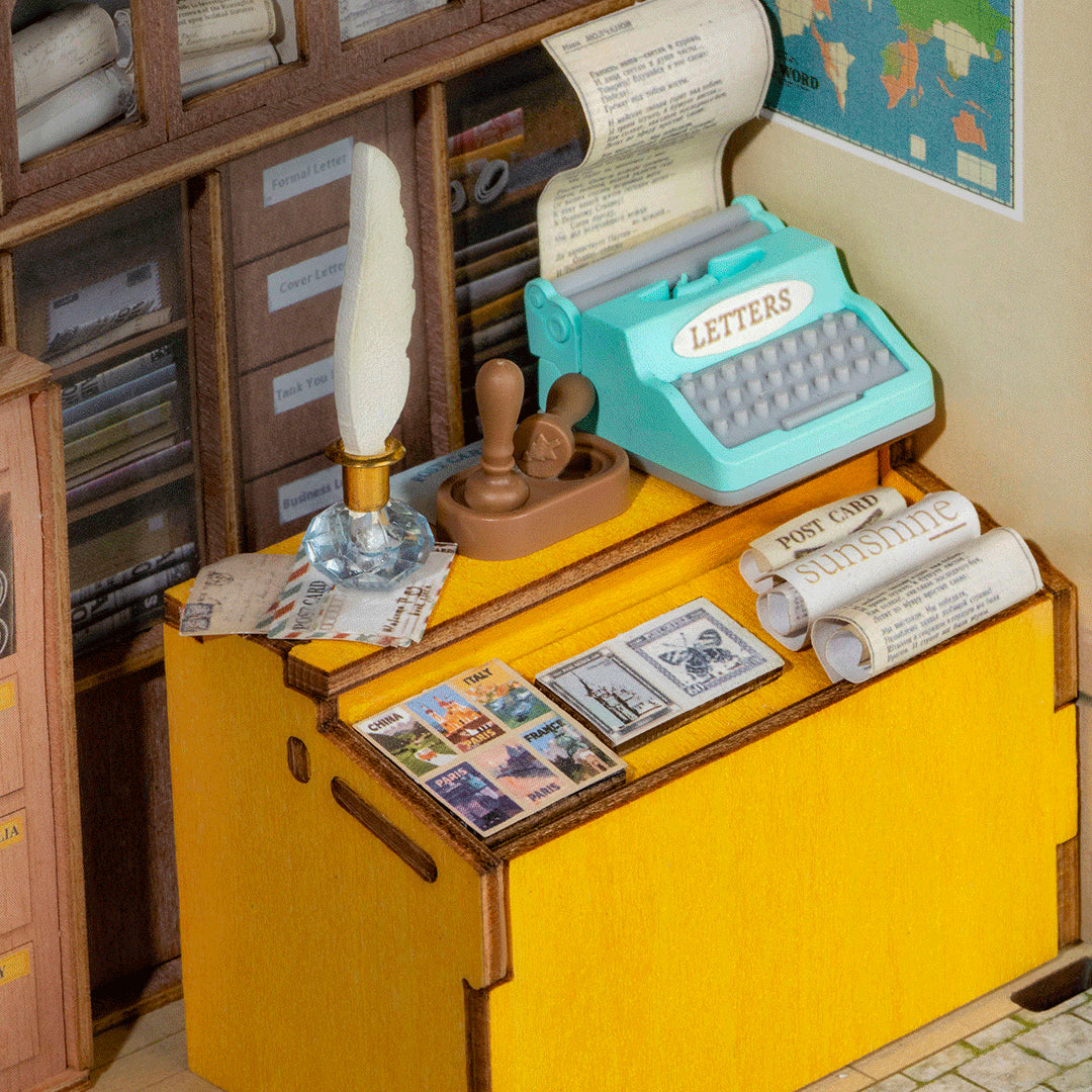 Century Post Office - DIY Miniature House, Bookshelf Decoration Kit - Rolife