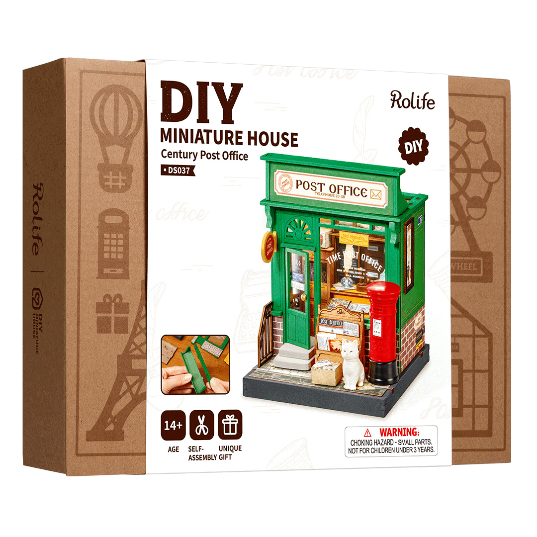 Century Post Office - DIY Miniature House, Bookshelf Decoration Kit - Rolife