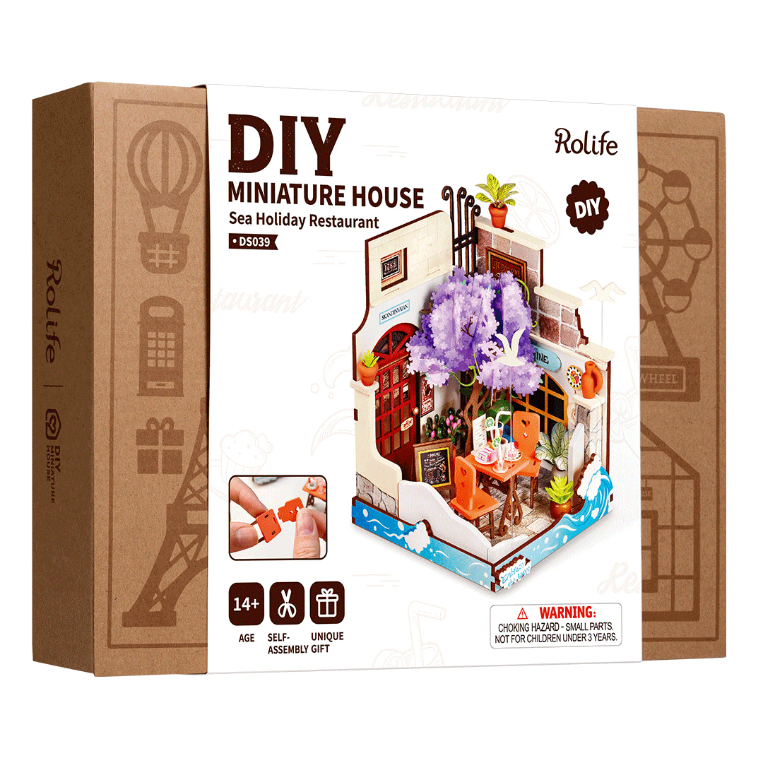 Sea Holiday Restaurant - DIY Miniature House, Bookshelf Decoration Kit - Rolife