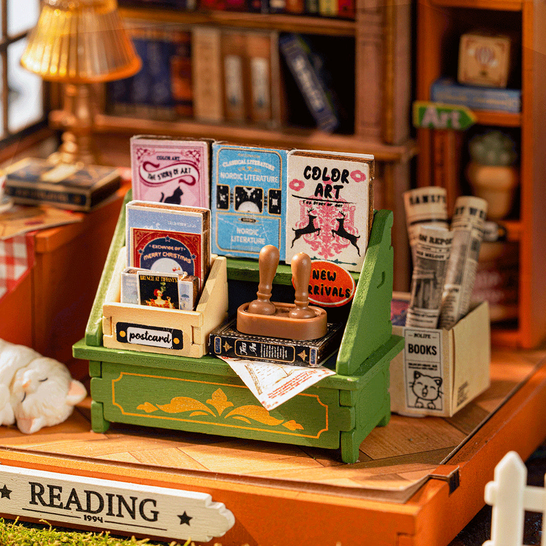 The Muse Bookshop - DIY Miniature House, Bookshelf Decoration Kit - Rolife