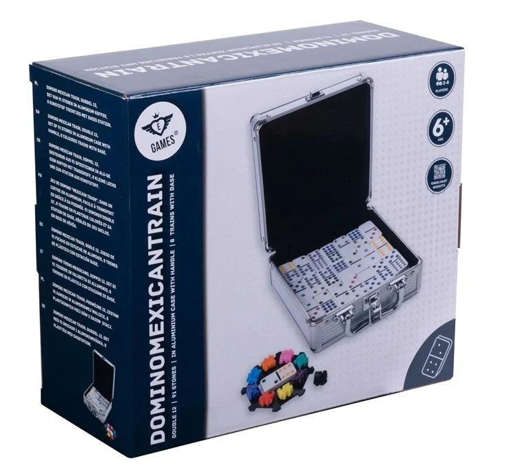 Domino double 12 Mexican Train aluminum case