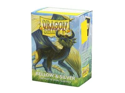 Dragon Shield Sleeves - Standard size - Matte Dual - Yellow & Silver (100 Sleeves)