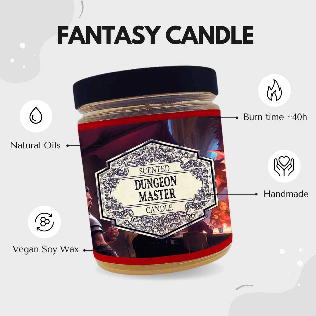 Scented Candle Dungeon Master with Surprise D20 Dice