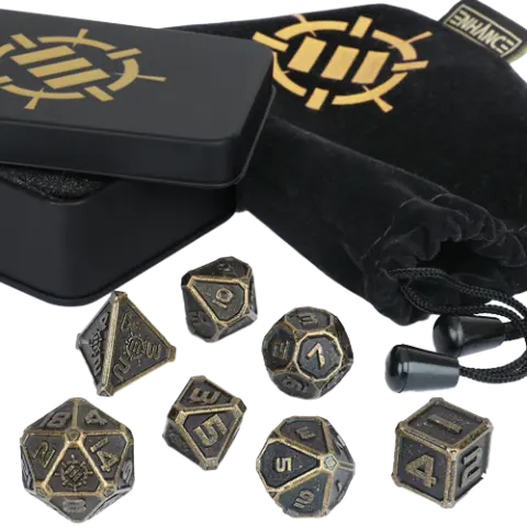 Metal Dice Set Ancient Bronze