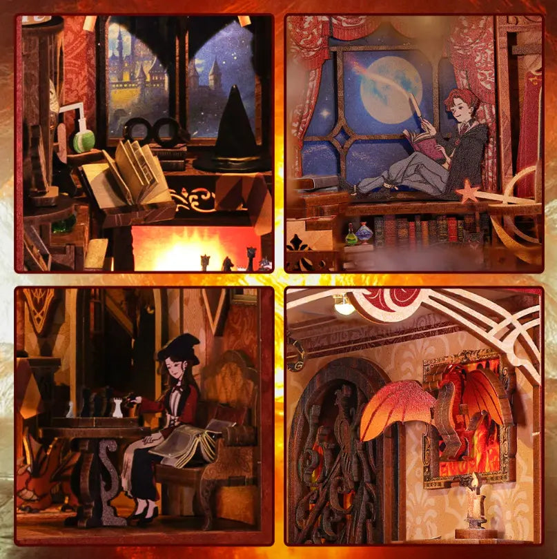 Flame Common Room - Book Nook Kit - CuteBee