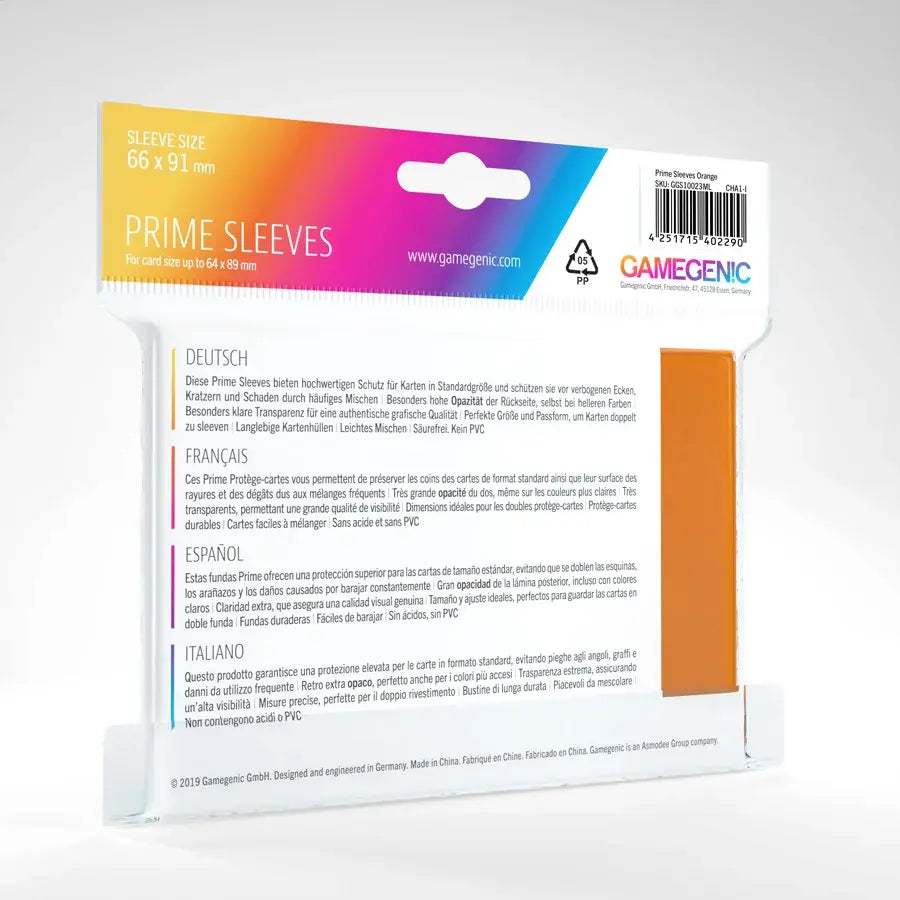 Gamegenic - Prime Sleeves Orange (100 Sleeves)