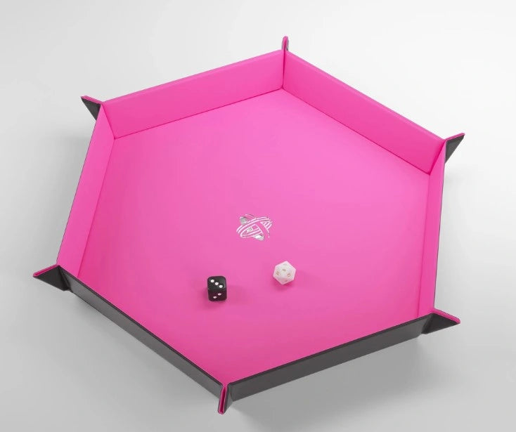 Gamegenic - Magnetic Dice Tray Hexagonal: Black / Pink