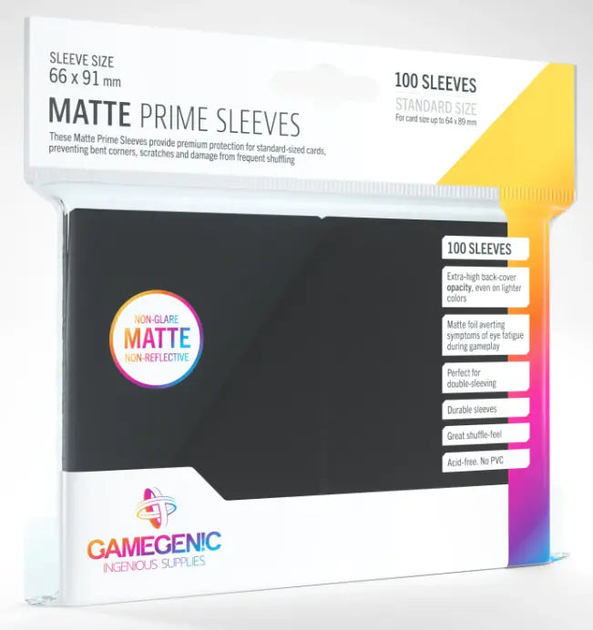 Gamegenic - Matte Prime Sleeves Black (100 Sleeves)