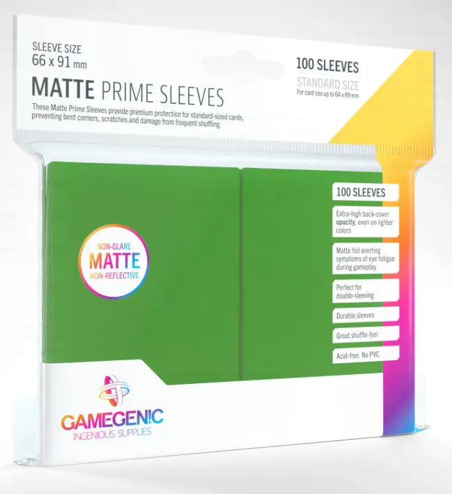 Gamegenic - Matte Prime Sleeves Green (100 Sleeves)