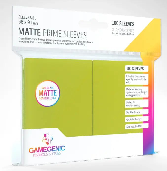 Gamegenic - Matte Prime Sleeves Lime (100 Sleeves)