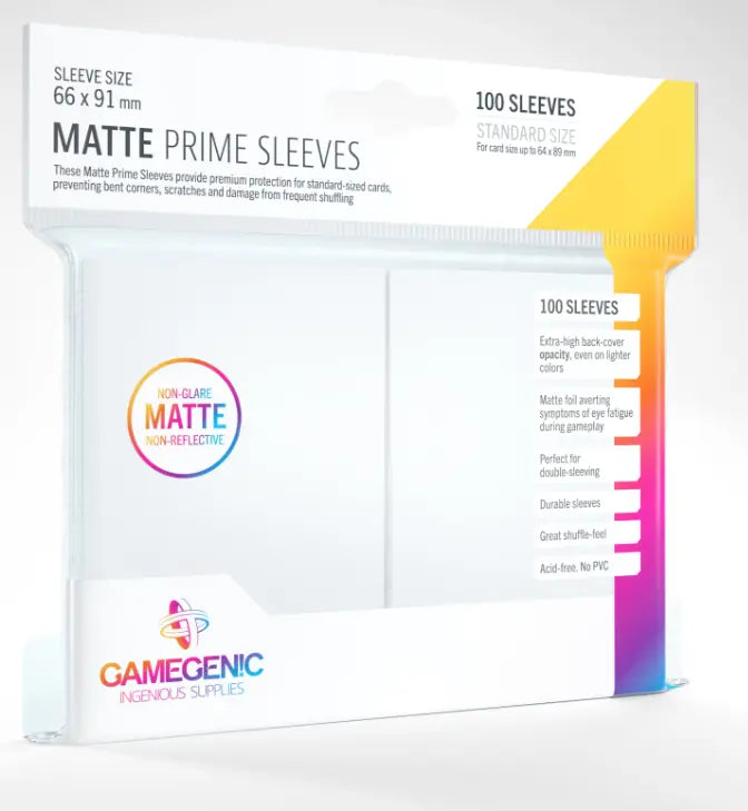 Gamegenic - Matte Prime Sleeves White (100 Sleeves)