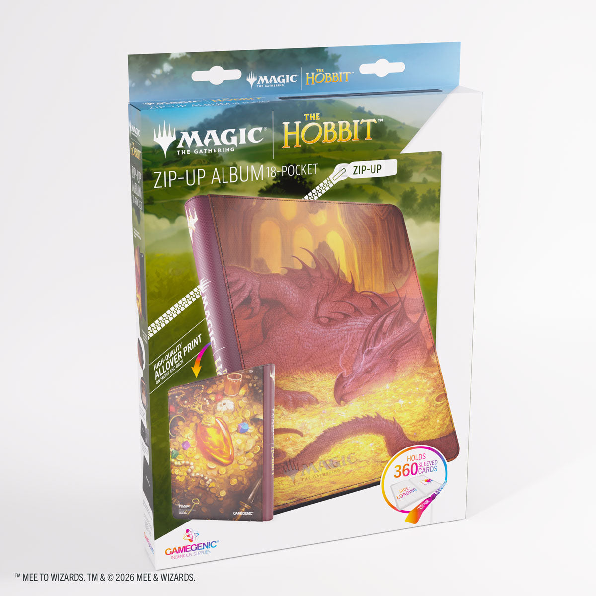 Gamegenic: Magic: The Gathering | The Hobbit Zip-Up Album 18-Pocket - Smaug's Mox Amber