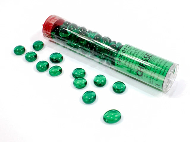 Glass Gaming Stones - Crystal Dark Green (40)