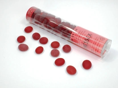 Glass Gaming Stones - Crystal Red Frosted (40)