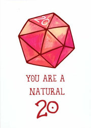 Gratulationskort  -  You are a natural 20