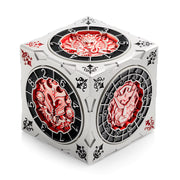Hexagonal Spinner Dice Cube (Silver Red)