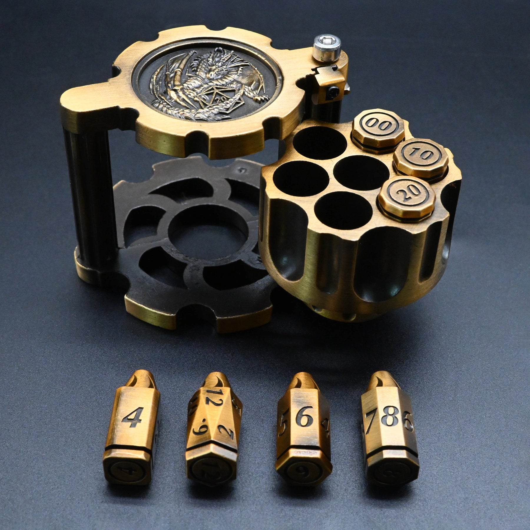 Tärning för dnd/rollspel -  Bullet Dice Gold Revolver