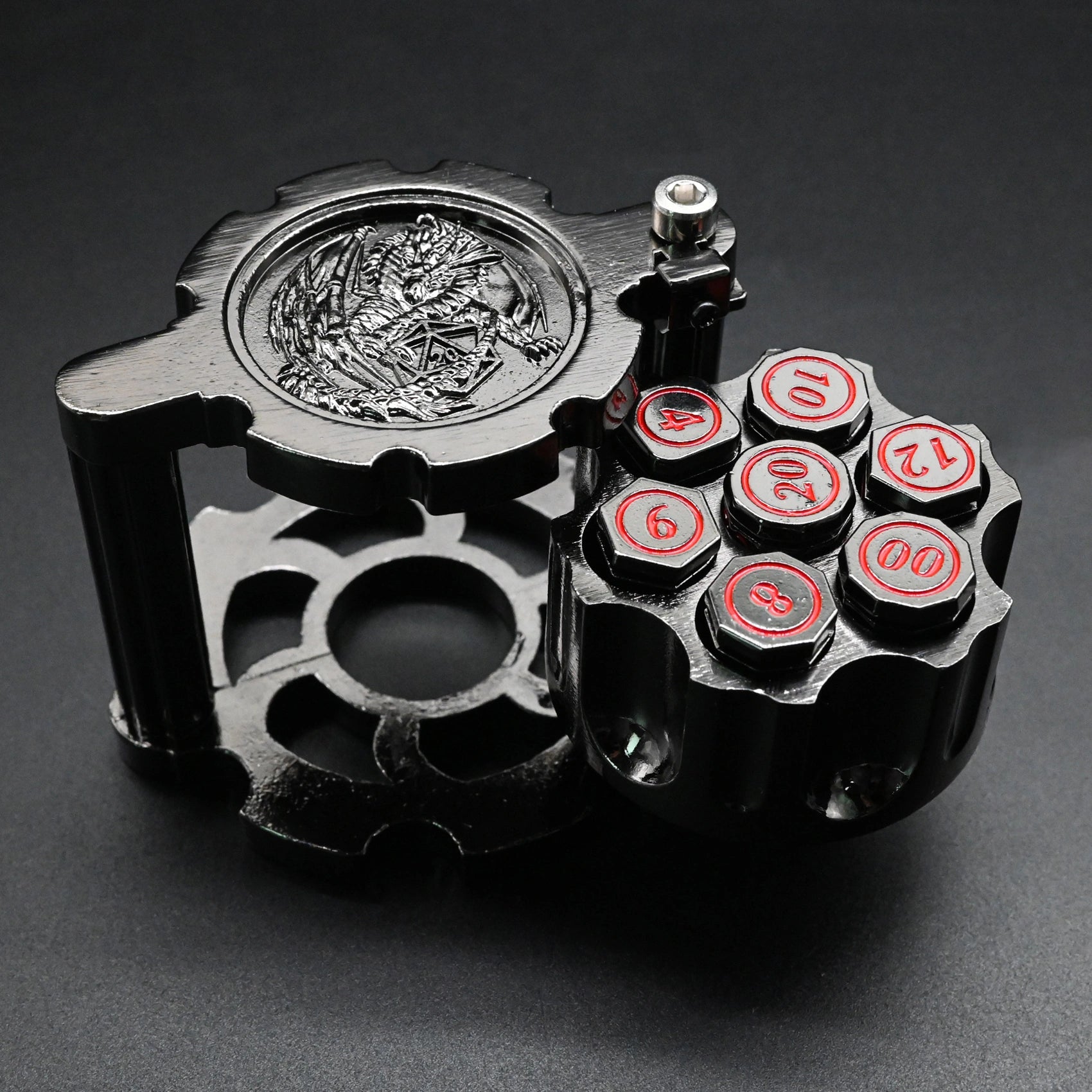 Tärning för dnd/rollspel -  Bullet Dice Svart/Röd Revolver