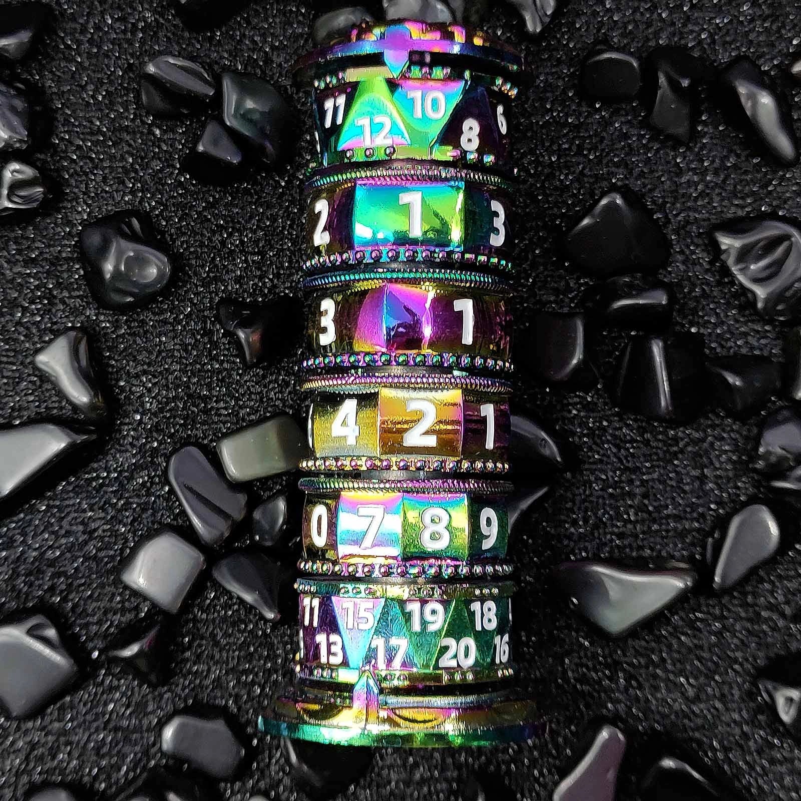 Wheel 7-in-1 spin dice for dnd/roleplaying - Tower - Rainbow