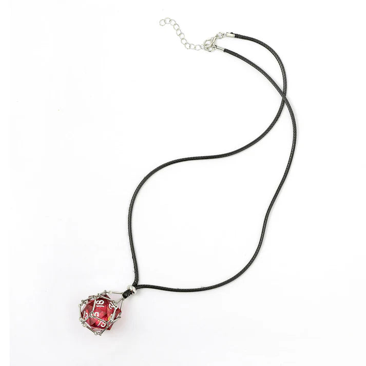Mysticage Dice Chain with Random Sharp Resin D20s Silver
