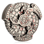 Gyro 7-i-1 spin tärning för dnd/rollspel - Silver With Red Dots