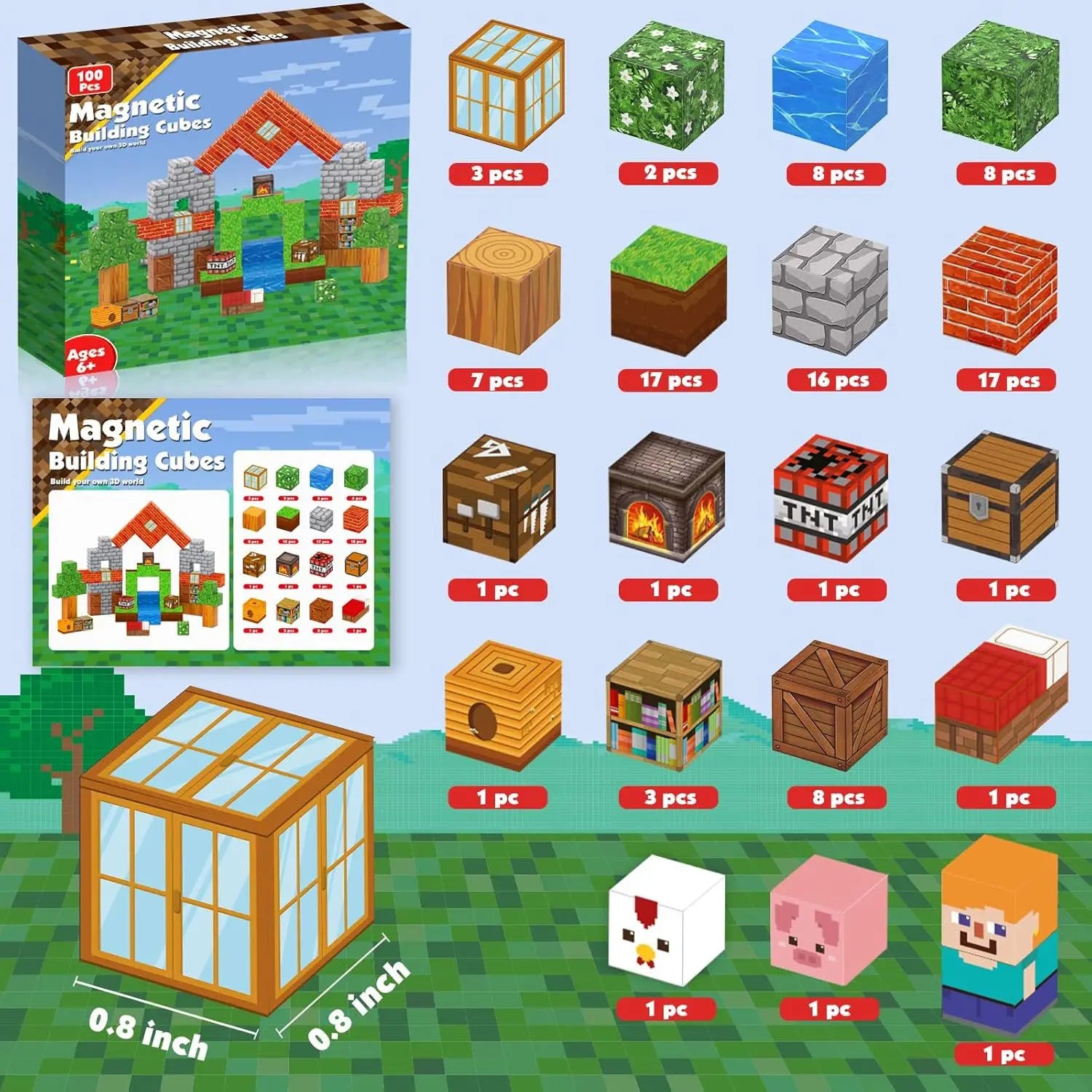 Magnetic Building Blocks Small House 110 pcs