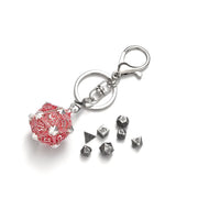 Mini Metal Dice Set Keychain Röd