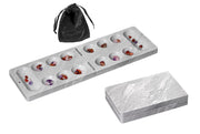 Kalaha / Mancala, foldable, marble design, travel game (3141)