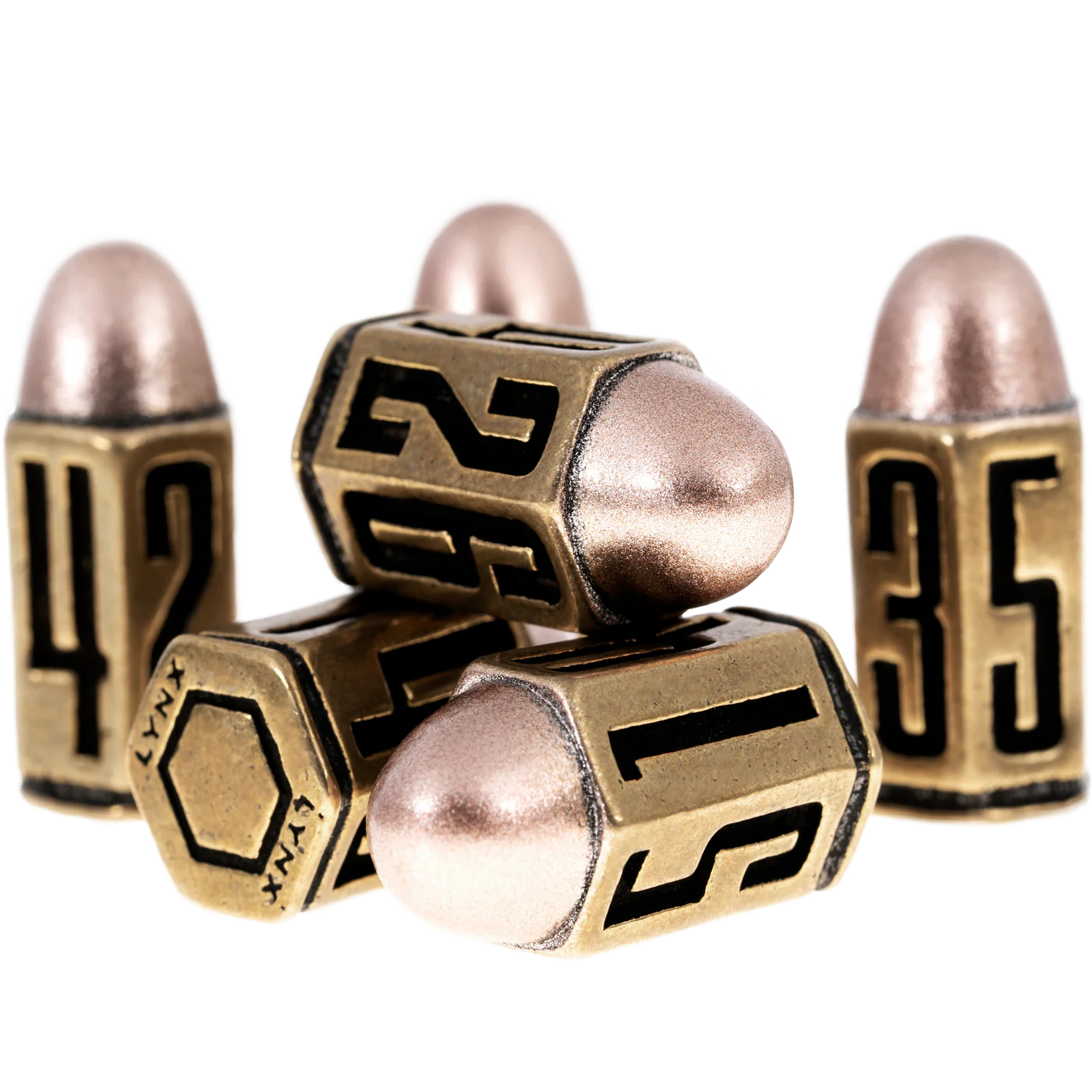 BRASS D6 BULLET DICE SET | COOL & CUSTOM D6 SET