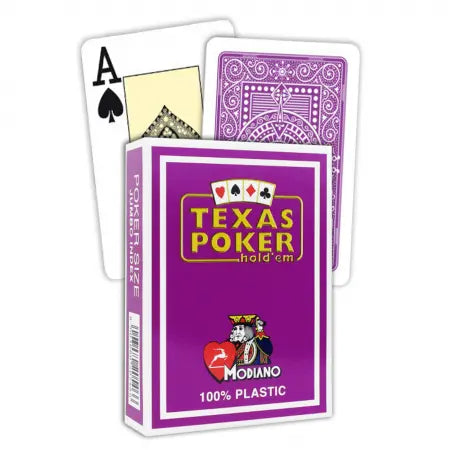 Modiano Texas Poker Hold'em Jumbo Index Plastic cards (purple)