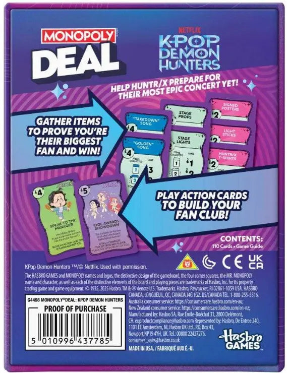Monopoly Deal: K-Pop Demon Hunters