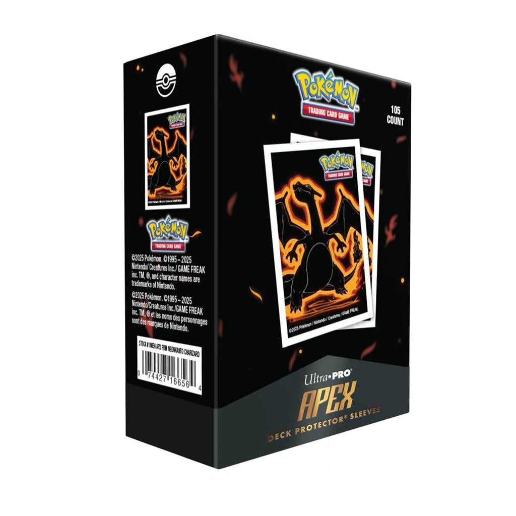 Neon Kanto 105ct APEX Deck Protector Sleeves Charizard for Pokémon
