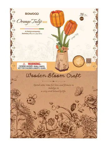 Orange Tulip - Wooden Flower Bouquet - Rowood