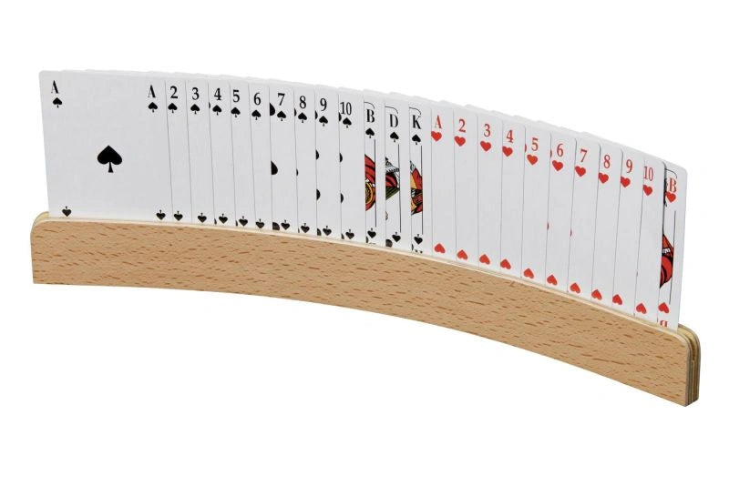 Playing card holder, wood, 35 cm (6693)