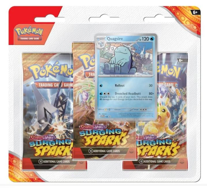 Pokémon TCG - Scarlet & Violet  Surging Sparks 3-pack Blister - Quagsire