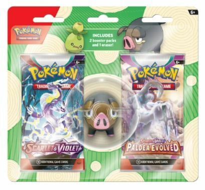 Pokémon TCG: 2 Booster Packs & Smoliv or Lechonk Eraser