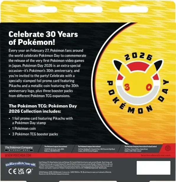 Pokemon TCG: Pokemon Day 2026 Collection (30th Anniversary)