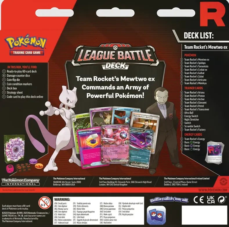 Pokemon: Team Rocket’s Mewtwo Ex League Battle Deck