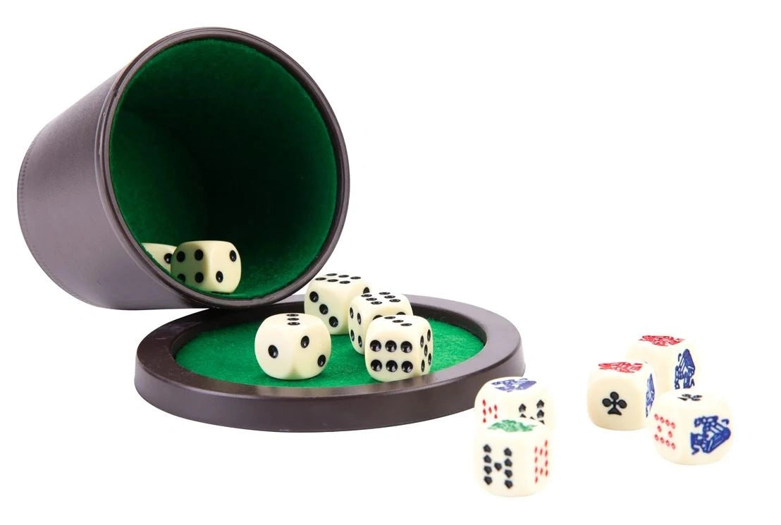 Poker cup with lid and dice