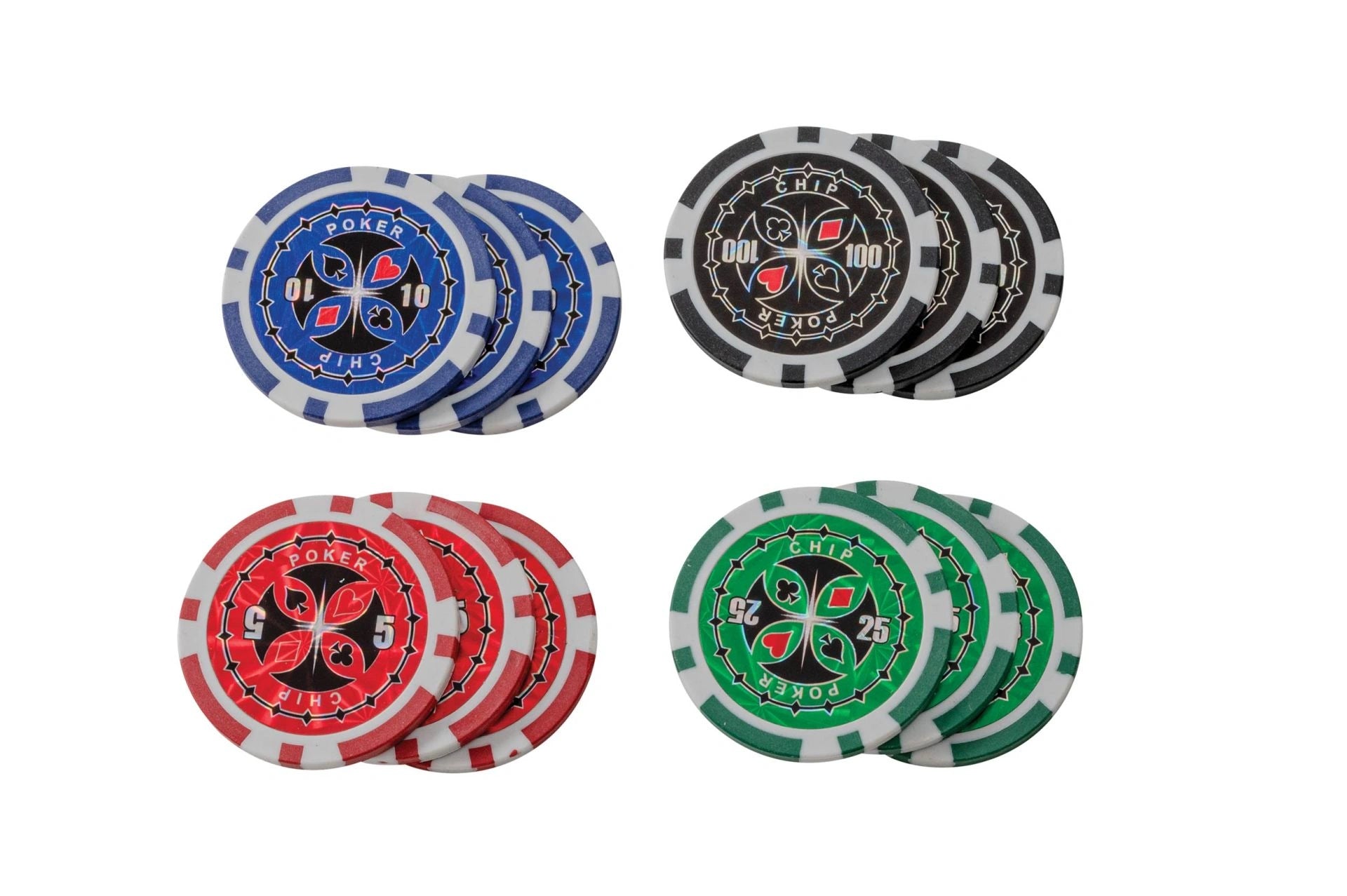 Poker set: 100 poker chips in aluminum case (3756)