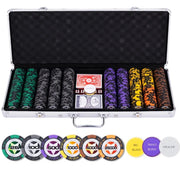 Pokerset i metallväska, high stake 500 marker (14 grams)
