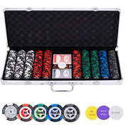 Poker set in silver case, low stake 500 chips (14 grams)